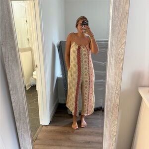 Bohemian Jumpsuit with Floral Patterns